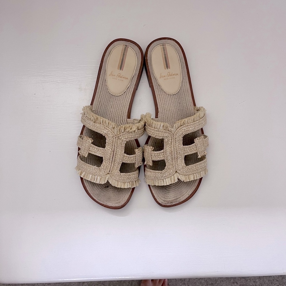 Sam Edelman Raffia Slides - Picture 3 of 7